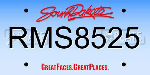 RMS8525 South Dakota License Plate
