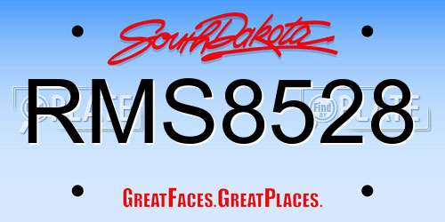 RMS8528 South Dakota License Plate