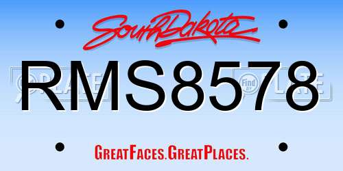 RMS8578 South Dakota License Plate