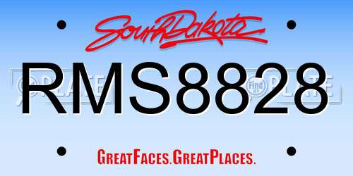 RMS8828 South Dakota License Plate