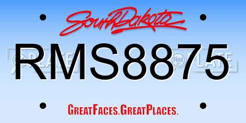 RMS8875 South Dakota License Plate