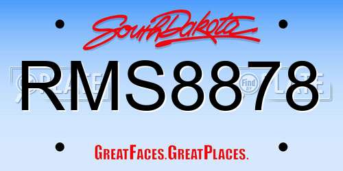 RMS8878 South Dakota License Plate