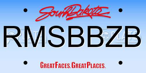 RMSBBZB South Dakota License Plate