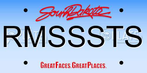 RMSSSTS South Dakota License Plate