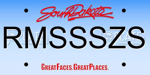 RMSSSZS South Dakota License Plate