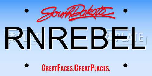 RNREBEL South Dakota License Plate