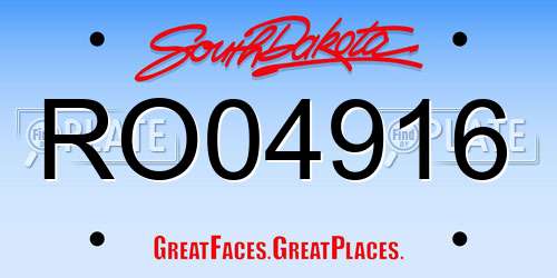 RO04916 South Dakota License Plate