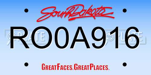 RO0A916 South Dakota License Plate