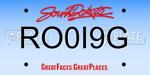 RO0I9G South Dakota License Plate