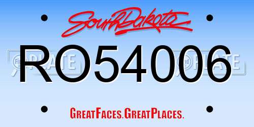 RO54006 South Dakota License Plate