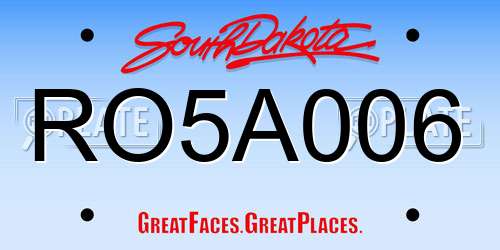 RO5A006 South Dakota License Plate