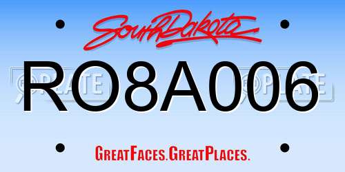 RO8A006 South Dakota License Plate
