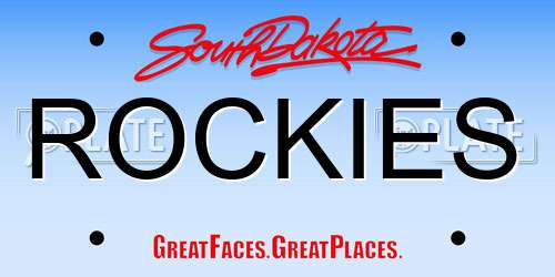 ROCKIES South Dakota License Plate