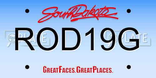 ROD19G South Dakota License Plate