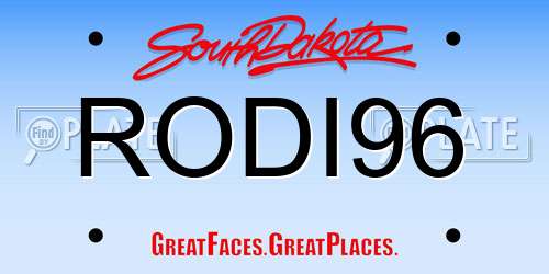 RODI96 South Dakota License Plate