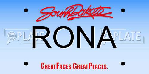 RONA South Dakota License Plate