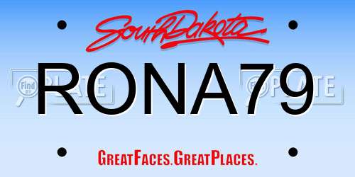 RONA79 South Dakota License Plate