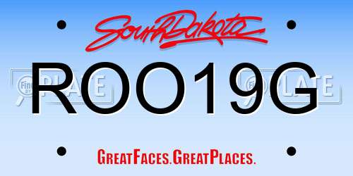 ROO19G South Dakota License Plate