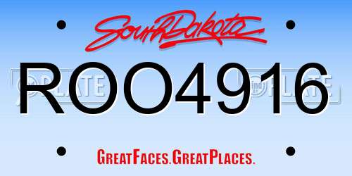 ROO4916 South Dakota License Plate