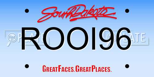 ROOI96 South Dakota License Plate
