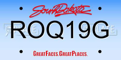 ROQ19G South Dakota License Plate