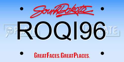 ROQI96 South Dakota License Plate