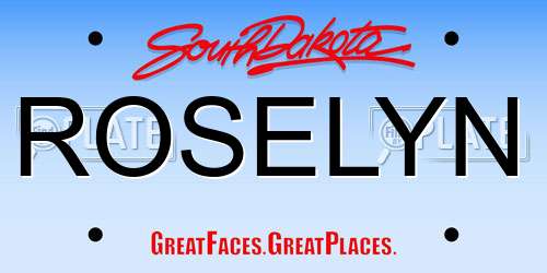 ROSELYN South Dakota License Plate