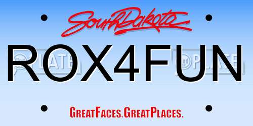 ROX4FUN South Dakota License Plate