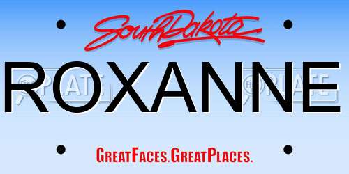 ROXANNE South Dakota License Plate