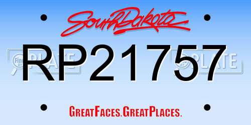 RP21757 South Dakota License Plate