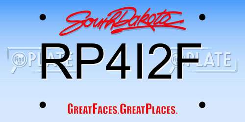 RP4I2F South Dakota License Plate
