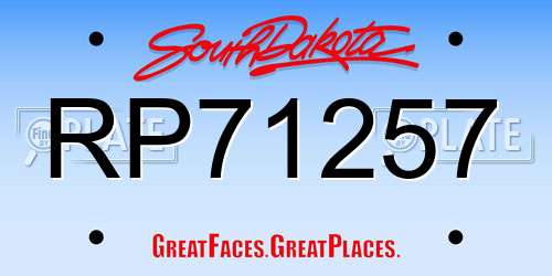 RP71257 South Dakota License Plate
