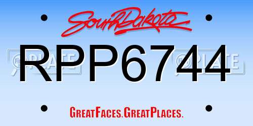 RPP6744 South Dakota License Plate