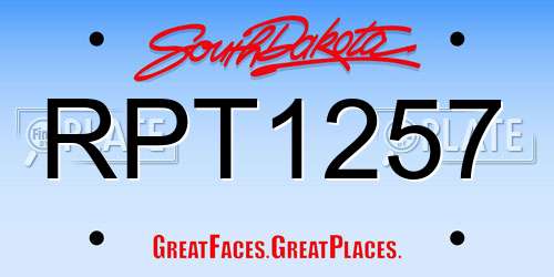 RPT1257 South Dakota License Plate