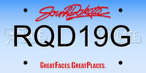 RQD19G South Dakota License Plate