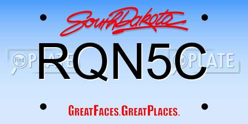 RQN5C South Dakota License Plate