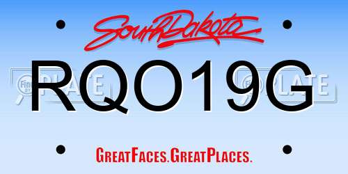RQO19G South Dakota License Plate