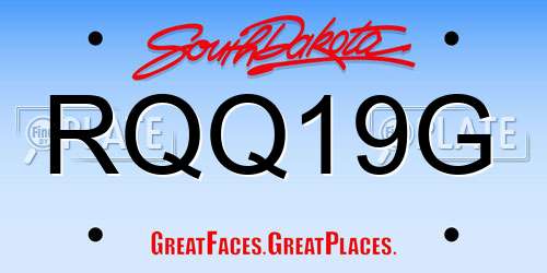 RQQ19G South Dakota License Plate