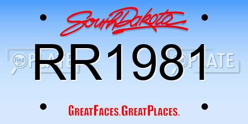 RR1981 South Dakota License Plate