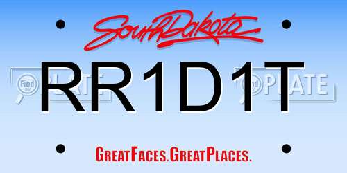 RR1D1T South Dakota License Plate