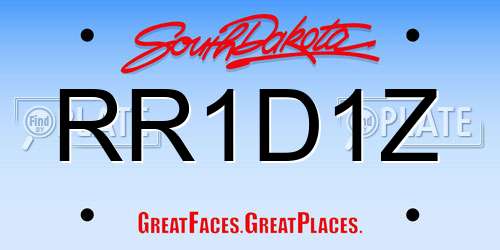 RR1D1Z South Dakota License Plate