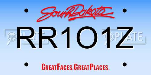 RR1O1Z South Dakota License Plate