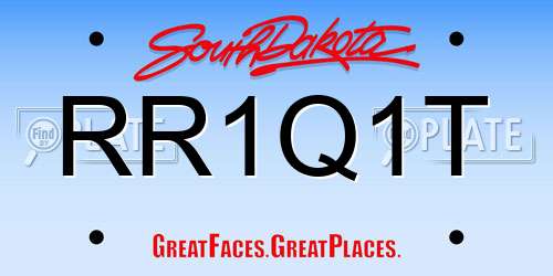 RR1Q1T South Dakota License Plate
