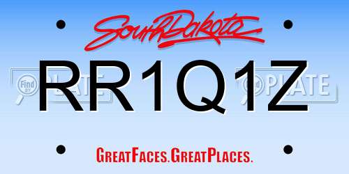 RR1Q1Z South Dakota License Plate
