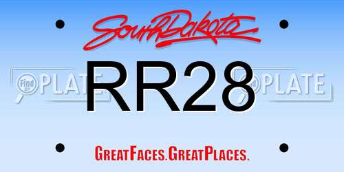 RR28 South Dakota License Plate