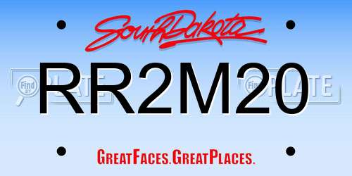 RR2M20 South Dakota License Plate