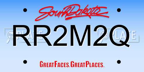 RR2M2Q South Dakota License Plate