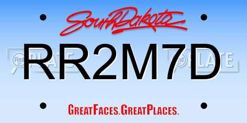 RR2M7D South Dakota License Plate