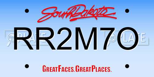 RR2M7O South Dakota License Plate