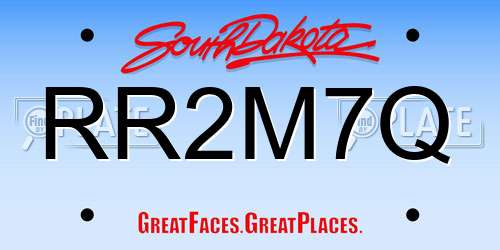 RR2M7Q South Dakota License Plate